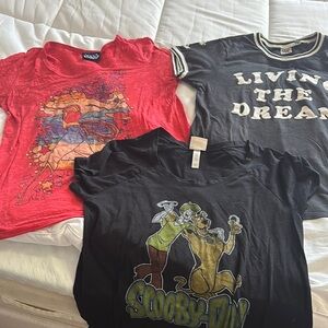 3 Junk Food Clothing Red Graphic Tees